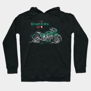 Scribble Green Motorcycle Hoodie